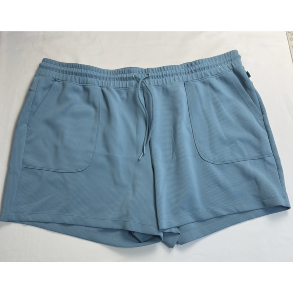 Mondetta Ribbed Scuba Active Shorts Womens 2X Teal Blue - Picture 1 of 9